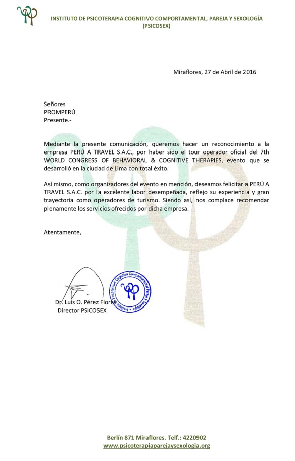 Carta para Peru A Travel