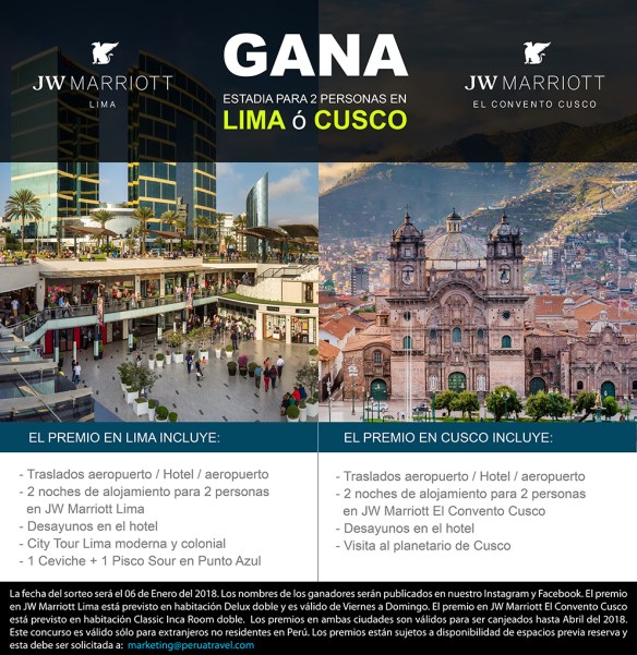SORTEO MARRIOTT Perú A Travel peruatravel